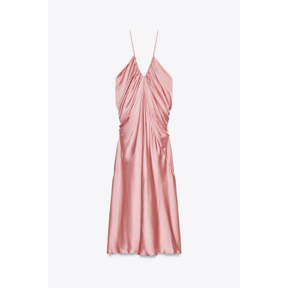 ZARA ZW COLLECTION SATIN VOLUME DRESS - Picture 4 of 16